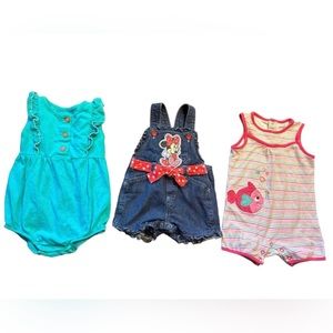 Summer romper bundle for baby girl. All size 18 months.